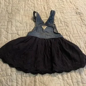OshKosh B'gosh | Dresses | Euc Oshkosh Bgosh Girl Dress Denim Overall Bib  Navy Blue Lace Skirt Size 3t | Poshmark